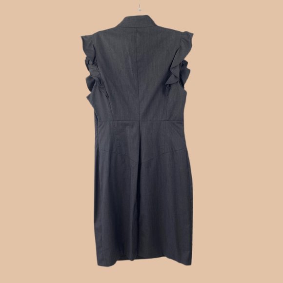 Dark Grey - Tailored Style Shirt Dress - Picture 2 of 7